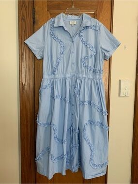 kate spade cloud dot midi dress Kate Spade Collared Cloud Dot Midi Dress Size 4